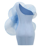 ONE SHOULDER FLOWER MINI DRESS IN BLUE Dresses styleofcb
