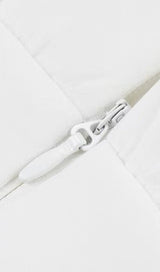 OFF SHOULDER V NECK BODYCON MIDI DRESS IN WHITE Dresses styleofcb