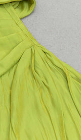 ONE SHOULDER SIDE ASYMMETRICAL MIDI DRESS IN GREEN DRESS STYLE OF CB