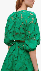 PAISLEY-EMBROIDERED MINI DRESS IN GREEN DRESS STYLE OF CB