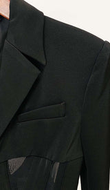PANELED PERSPECTIVE JACKET SUIT IN BLACK DRESS STYLE OF CB
