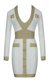 PLUNGE BANDAGE MINI DRESS IN WHITE Dresses styleofcb