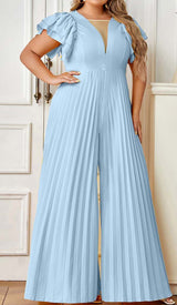 PLUNGE PLATED MAXI DRESS IN BLUE DRESS STYLE OF CB