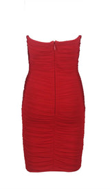 PLUNGING HALTER NECKLINE MINI DRESS IN RED DRESS STYLE OF CB