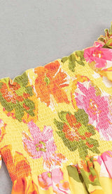 PLUS SIZE FLORAL PRINT MIDI DRESS IN MULTICOLOR DRESS STYLE OF CB