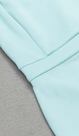 PUFF SLEEVE PEARL MIDI DRESS IN LIGHT BLUE DRESS STYLE OF CB