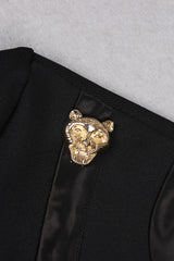 PANTHER HEAD CUT OUT ASYMMETRIC MINI BANDAGE DRESS Bandage Dresses styleofcb