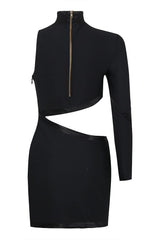 PANTHER HEAD CUT OUT ASYMMETRIC MINI BANDAGE DRESS Bandage Dresses styleofcb