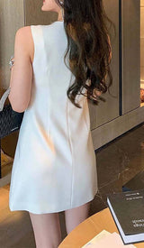 RHINESTONE BOW TIE MINI DRESS IN WHITE styleofcb