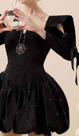 RHINESTONE HEM MINI DRESS IN BLACK DRESS STYLE OF CB