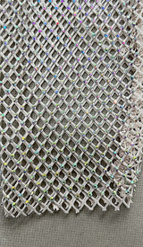 RHINESTONE MESH MINI DRESS IN SLIVER DRESS STYLE OF CB