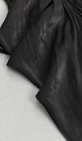 RUCHED OFF SLEEVE MAXI DRESS IN BLACK DRESS STYLE OF CB