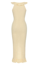 RUCHED RUFFLE TRIM MIDI DRESS DRESS sis label