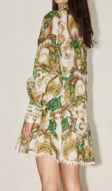 RUFFLE PAISLEY PRINT MINI DRESS DRESS sis label