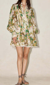 RUFFLE PAISLEY PRINT MINI DRESS DRESS sis label