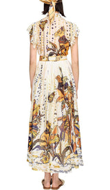 RUFFLE SLEEVE RELAXED MAXI DRESS DRESS STYLE OF CB