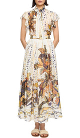 RUFFLE SLEEVE RELAXED MAXI DRESS DRESS STYLE OF CB