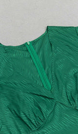 RUFFLE TRIM WRAP MIDI DRESS IN GREEN DRESS STYLE OF CB