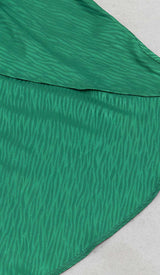 RUFFLE TRIM WRAP MIDI DRESS IN GREEN DRESS STYLE OF CB