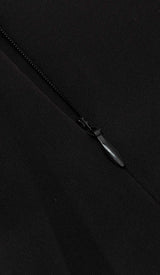 RUFFLE COLD SHOULDER MIDI DRESS IN BLACK DRESS STYLE OF CB