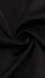 RUFFLE COLD SHOULDER MIDI DRESS IN BLACK DRESS STYLE OF CB