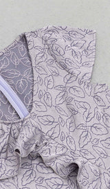 RUFFLED V-NECK ASYMMETRIC MIDI DRESS IN PURPLE DRESS styleofcb