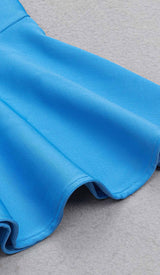 RUFFLE ONE SHOULDER MIDI DRESS IN BLUE DRESS STYLE OF CB