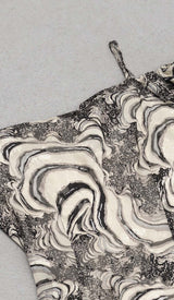 RUFFLE SIDE SPLIT MIDI DRESS IN PALE SAND DRESS STYLE OF CB