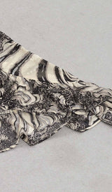 RUFFLE SIDE SPLIT MIDI DRESS IN PALE SAND DRESS STYLE OF CB