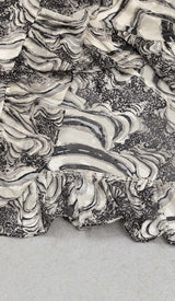 RUFFLE SIDE SPLIT MIDI DRESS IN PALE SAND DRESS STYLE OF CB