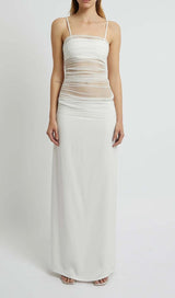 STRAPPY MESH MAXI DRESS IN WHITE DRESS styleofcb