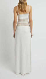 STRAPPY MESH MAXI DRESS IN WHITE DRESS styleofcb