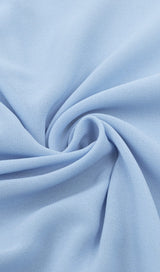 RUFFLE V-NECK MIDI DRESS IN TRANQUIL OCEAN Dresses styleofcb