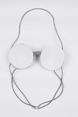 RHINESTONE EMBELLISHED SILK BRA TOP IN SILVER TOPS & SKIRTS styleofcb