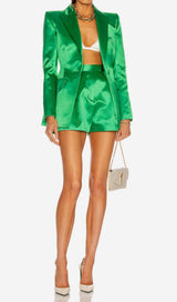 SATIN BLAZER SUIT IN GREEN Clothing styleofcb