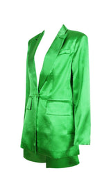 SATIN BLAZER SUIT IN GREEN Clothing styleofcb