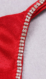 SATIN BOW BACK MINI DRESS IN WINE RED Dresses styleofcb