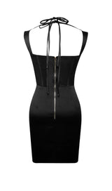SATIN CORSET MINI DRESS IN BLACK Dresses styleofcb