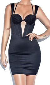 SATIN CORSET MINI DRESS IN BLACK Dresses styleofcb