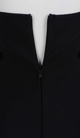 SCULPTURE BUTTON MINI DRESS IN BLACK styleofcb