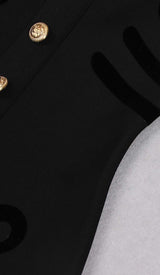 SCULPTURE BUTTON MINI DRESS IN BLACK styleofcb