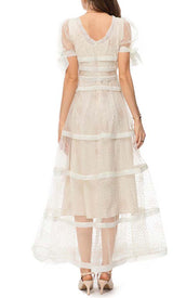SEQUIN BOW DETAILED MAXI DRESS IN WHITE DRESS STYLE OF CB