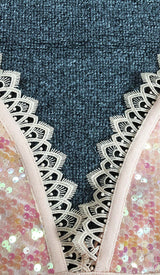 SEQUIN IRREGULAR MIDI DRESS IN PINK DRESS styleofcb