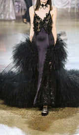 SEQUIN LACE MAXI DRESS BLACK DRESS styleofcb