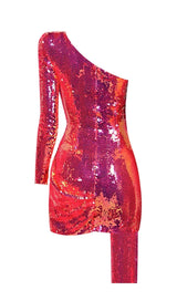 SEQUIN ONE SHOULDR MINI DRESS IN PINK Dresses styleofcb