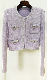 SEQUIN PLEATED TWO PIECE SET IN LILAC DRESS STYLE OF CB