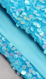 SEQUIN STRAPLESS MIDI DRESS IN BLUE Dresses styleofcb