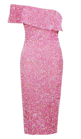 SEQUIN STRAPLESS MIDI DRESS IN PINK Dresses styleofcb