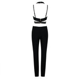 SEQUIN SLEEVELESS CUT OUT JUMPSUIT IN BLACK Bandage Dresses styleofcb