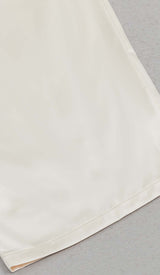 SILK COLD SHOULDER MIDI DRESS IN APRICOT DRESS STYLE OF CB